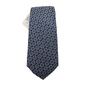 The Mens Store Silk & Linen Classic 3.25 x 58 Neck Tie Navy Floral Medallion NWT